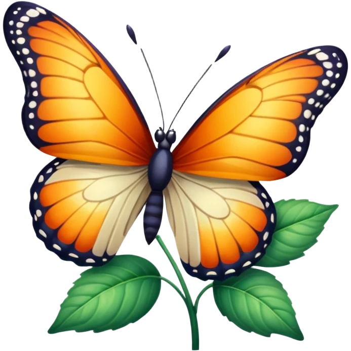 Flower with butterfly on it emoji