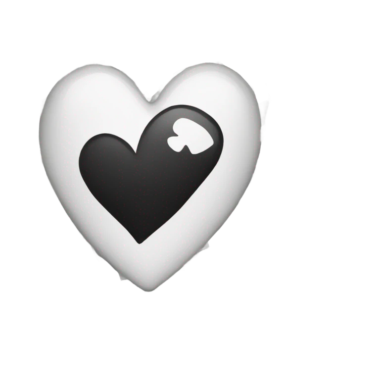 checkered black and white heart emoji