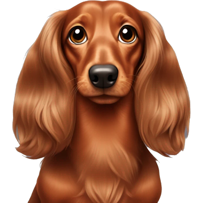 long haired red ￼dachshund  emoji