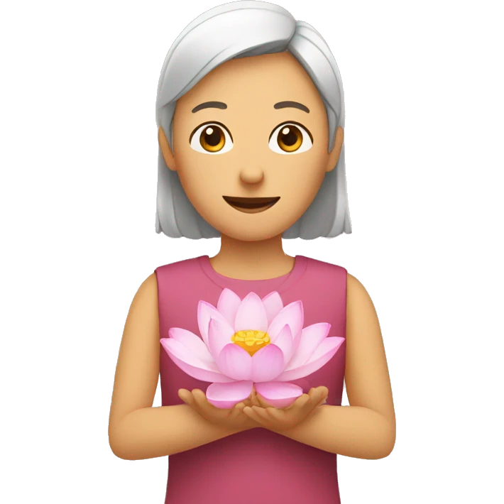 A person holding a lotus flower with both hands emoji