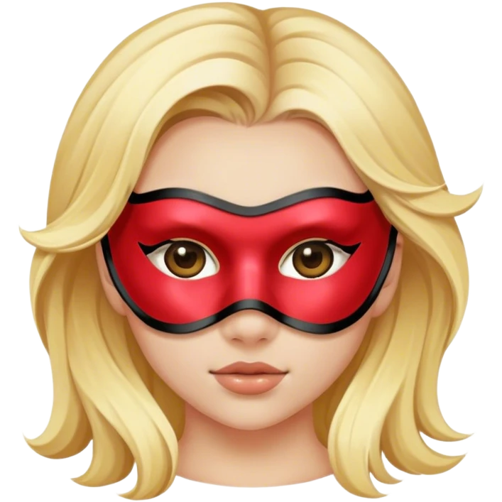 Blonde girl with mask in face (clean girl) emoji