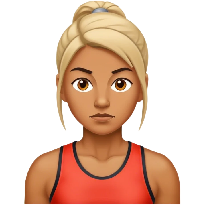 tough looking woman sport coach emoji
