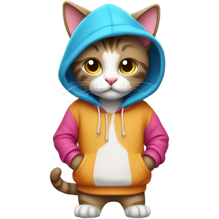 Cat wearing a hoodie emoji