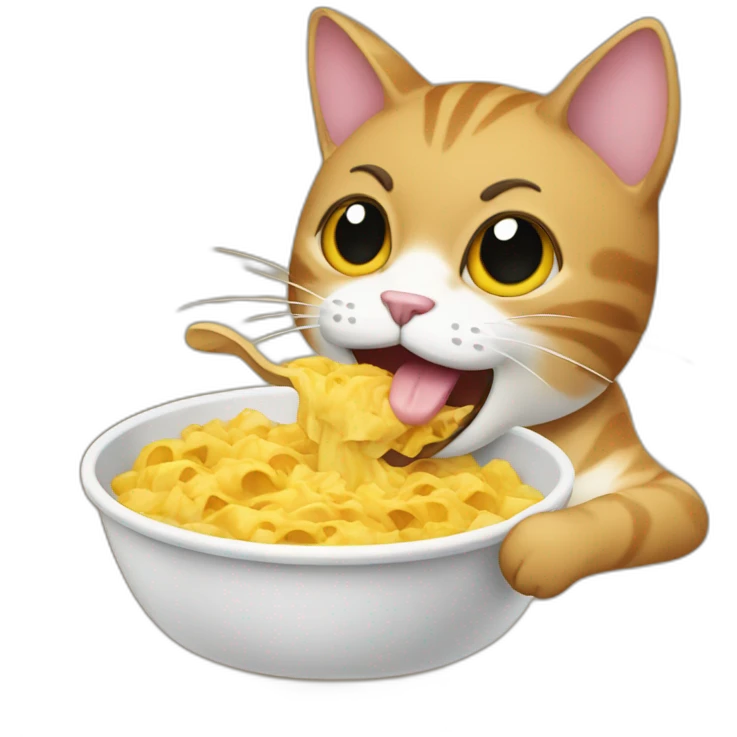 Gato comiendo emoji
