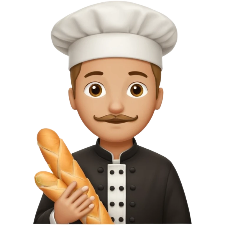 french chef with baguette and keyboard emoji