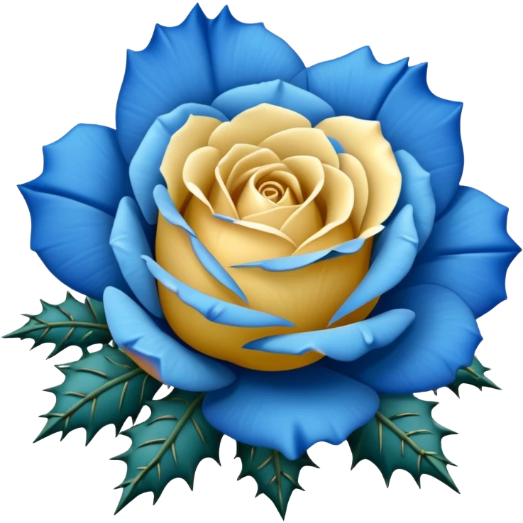 blue prickly rose emoji