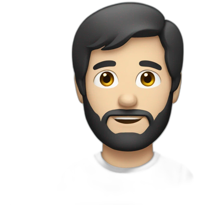 white man with short black hair and a beard emoji