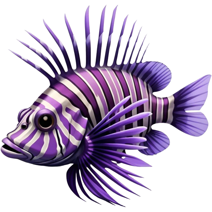 Light and dark purple Lion fish emoji