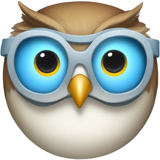 owl with light blue eye mask for sleeping  emoji