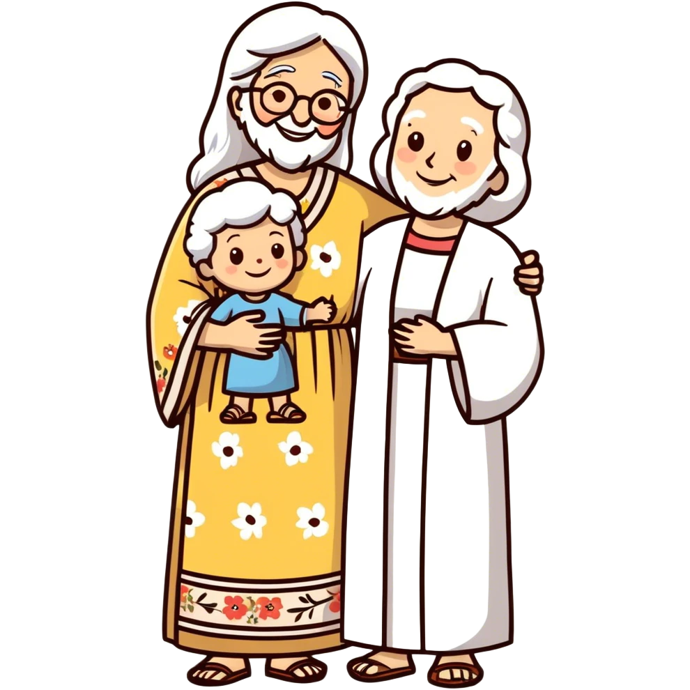Grandma with Jesus Christ emoji