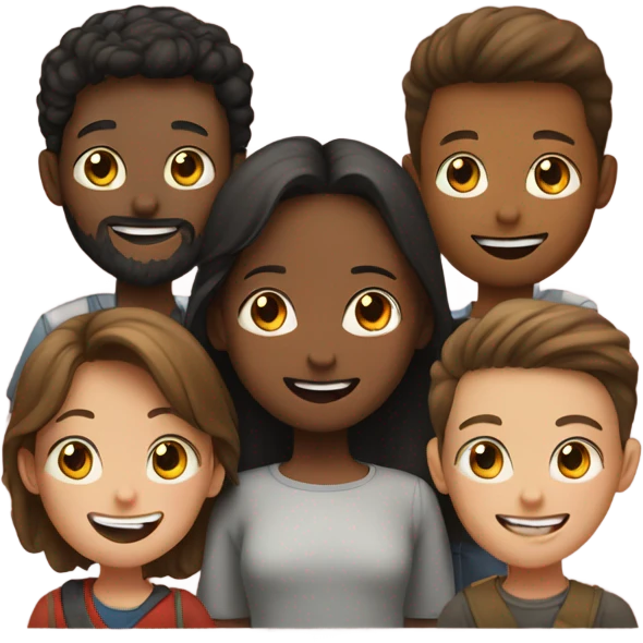girl with boys and beards emoji