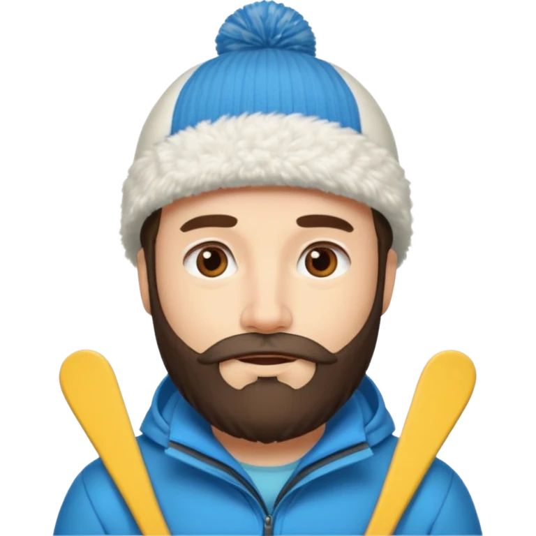 guy with beard, ski hat emoji