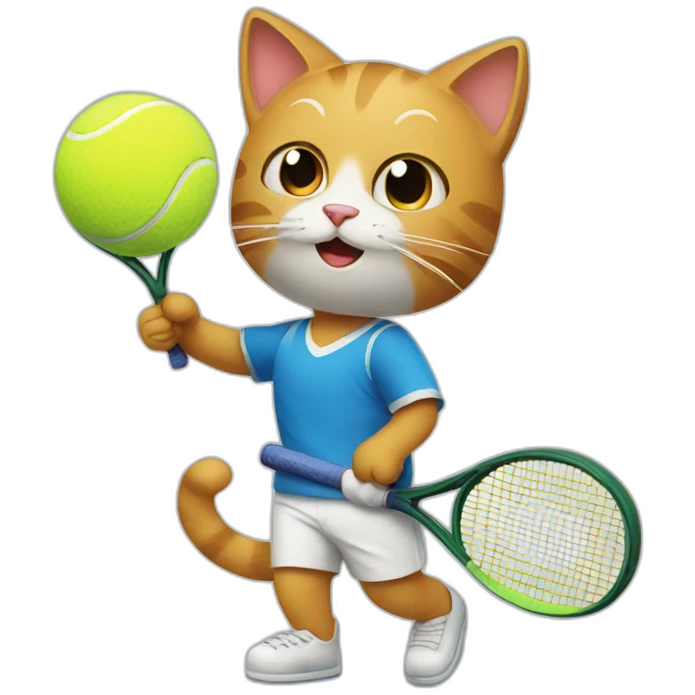 Cat playing tennis emoji