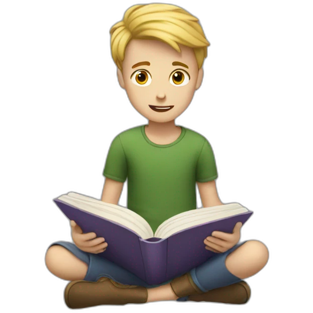 white boy reads a book emoji