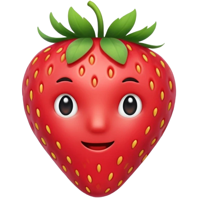 Fresita rosta que la fresa no tenga cara quiero que sea linda y cute  emoji