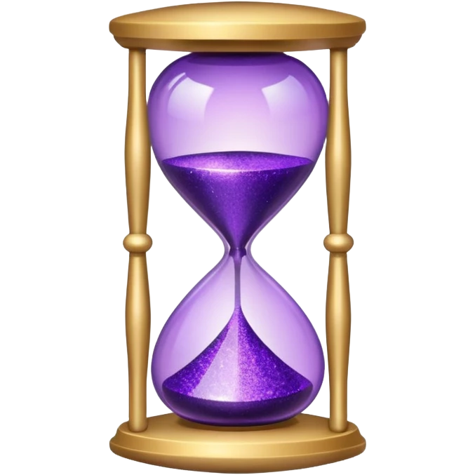 glitter purple hourglass emoji
