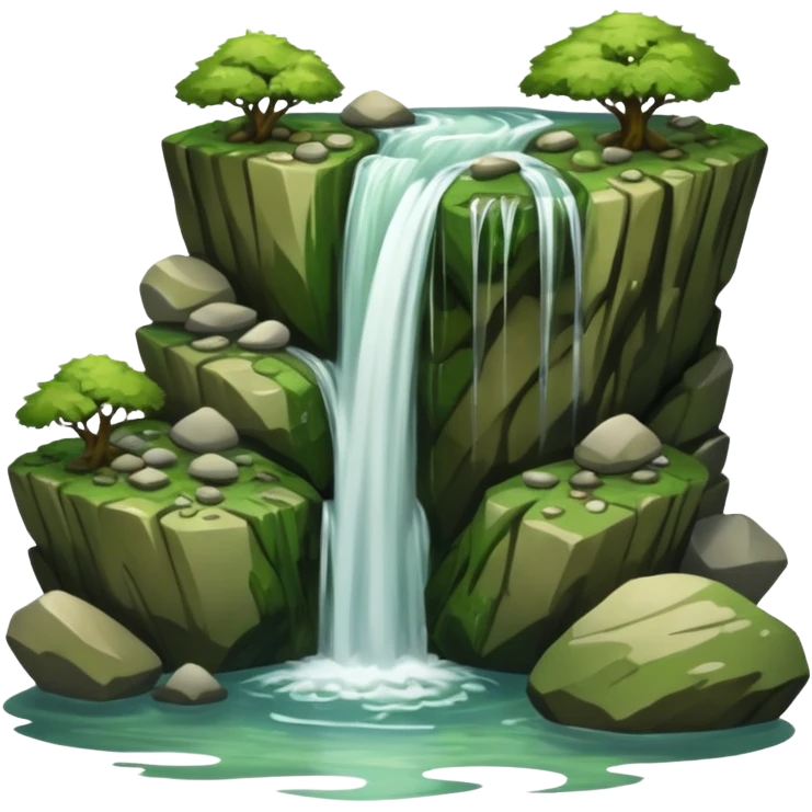 Rocky waterfall emoji