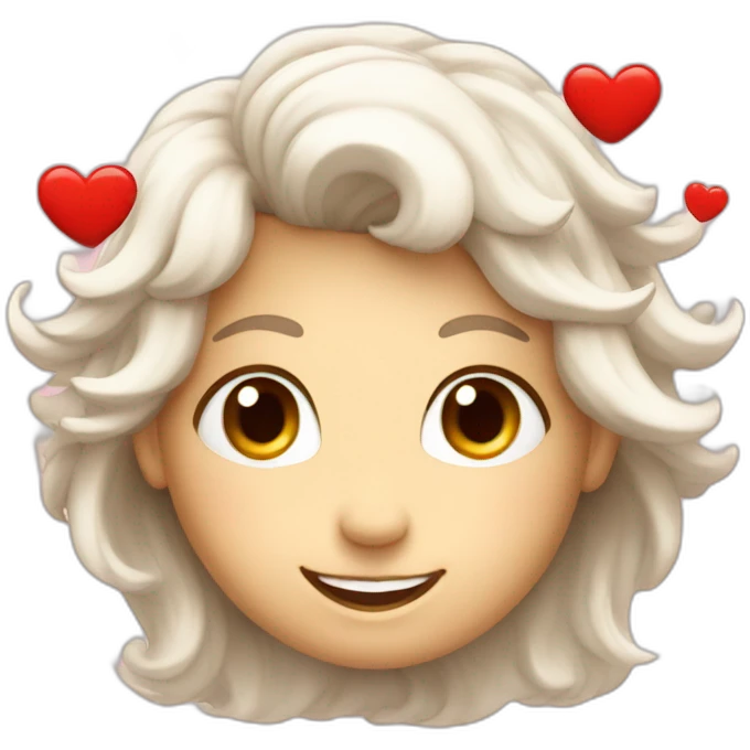 smiling angel face with red hearths over the hair emoji