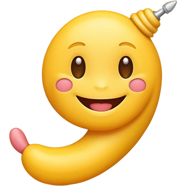 Smiling emoji with penis emoji