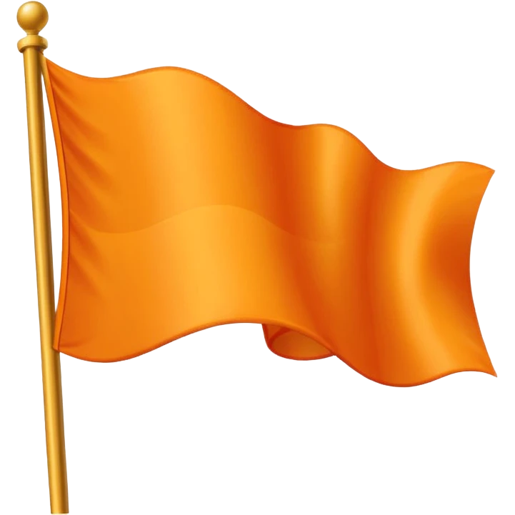Solid Orange Color wavy flag emoji