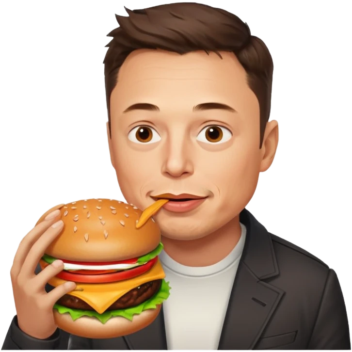 Elon musk eating a burger  emoji