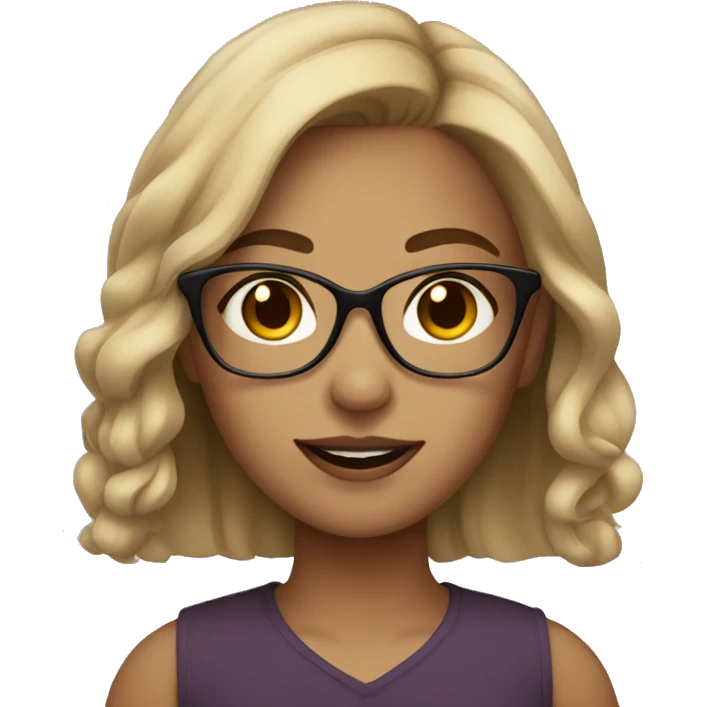 pretty girl with glasses and dark blonde hair  emoji