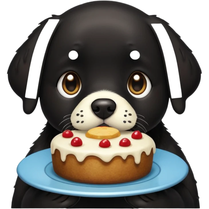 Tea cake black Labrador  emoji