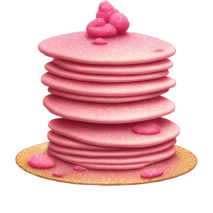 1 stack of pancakes that are pink with glitter  emoji