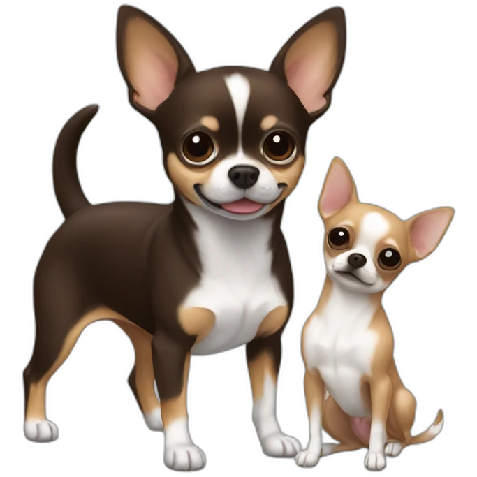 Tesla and Chihuahua dark brown white emoji
