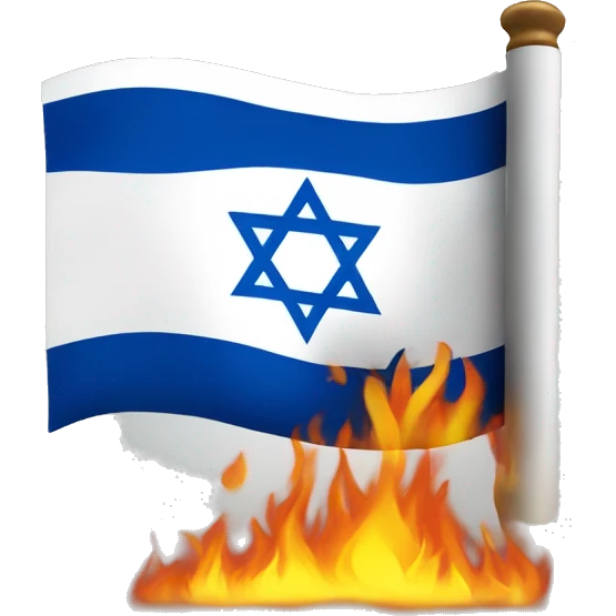israeli flag, fire emoji