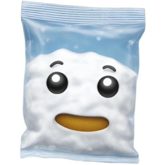 Ziploc baggie with snow emoji