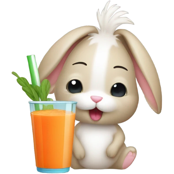 Bunny drinking a carrot smoothie emoji