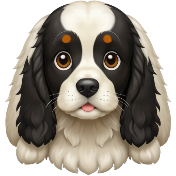 Собака русский кокер спаниель черно-белого цвета emoji