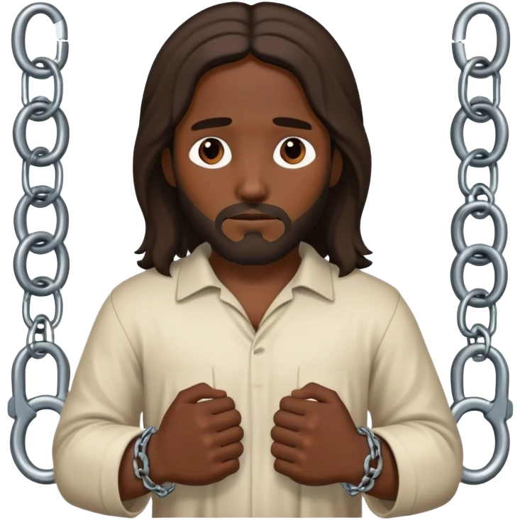 Dark skin robbed Jesus in handcuffs  emoji