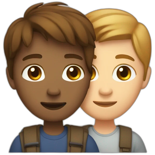 Hug of a light brown woman with brown hair and a white man with short brown hair emoji