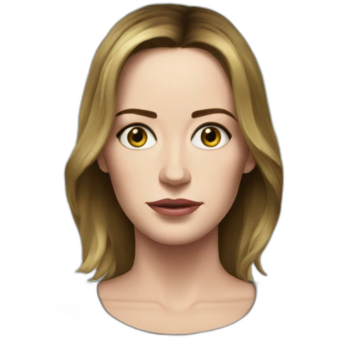 Emily blunt serious cartoon wearing tee emoji