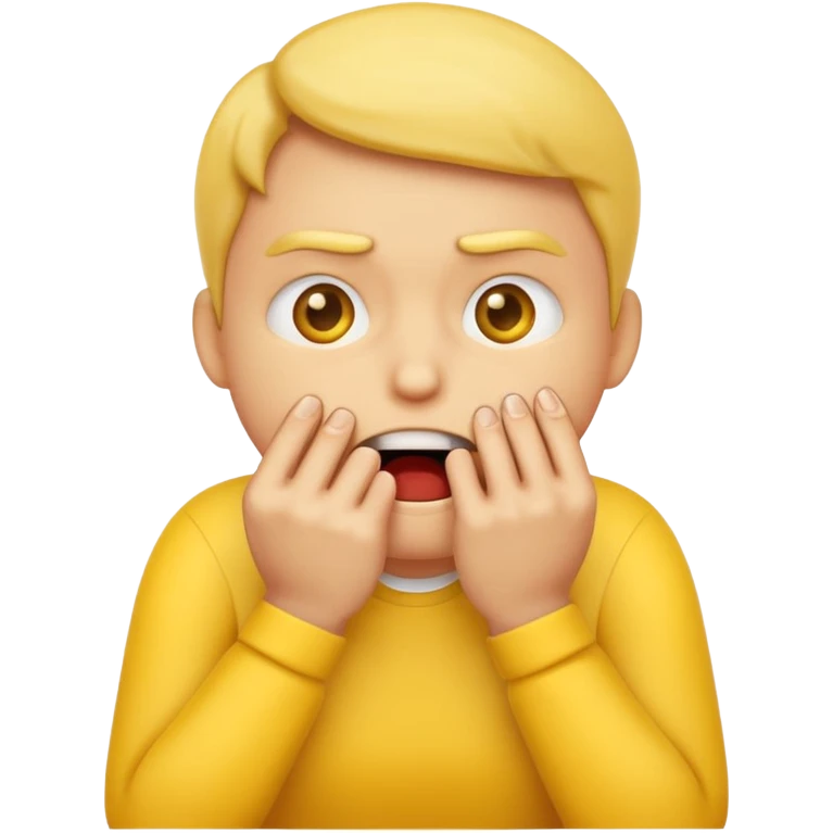 Yellow emoji figure biting nails emoji