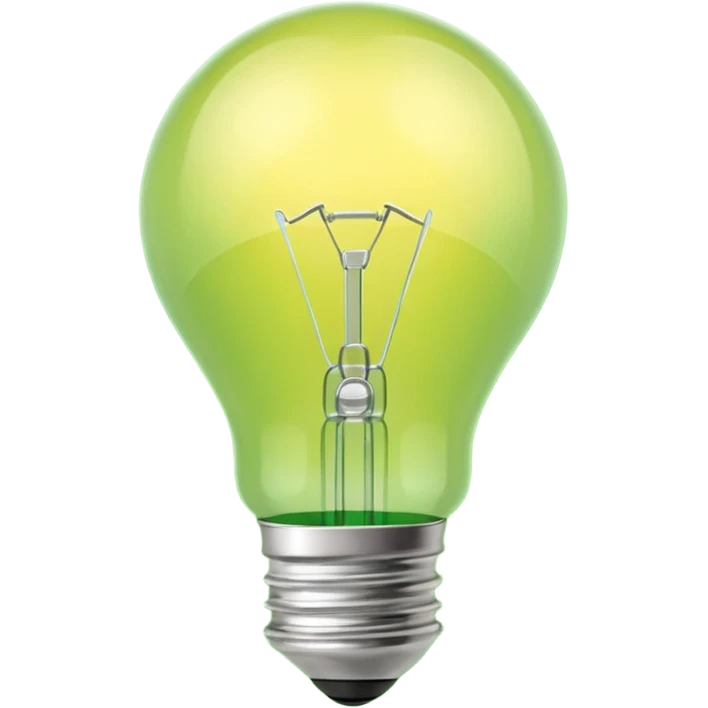Small icon emoji of idea bulp, minimum details, green #36a767 main color emoji