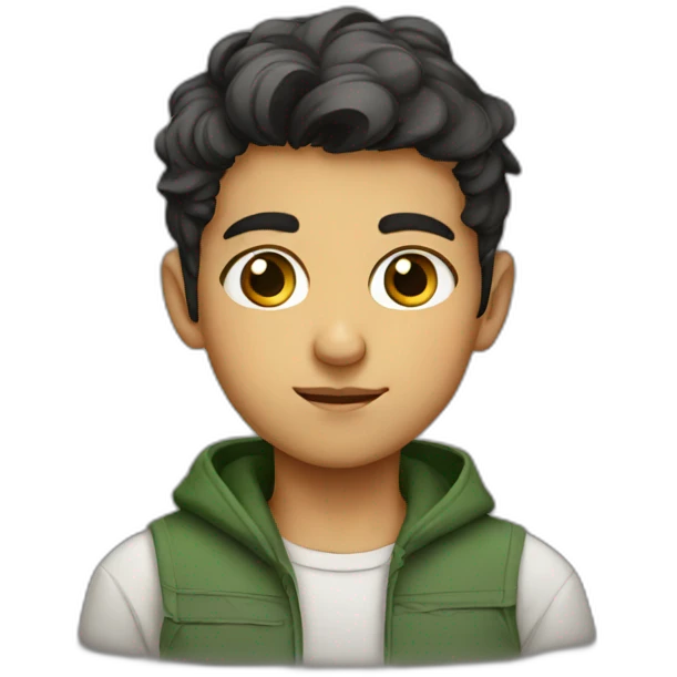 iranian boy raising eyebrow emoji