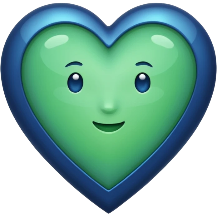 Corazón verde - azul oscuro emoji  emoji