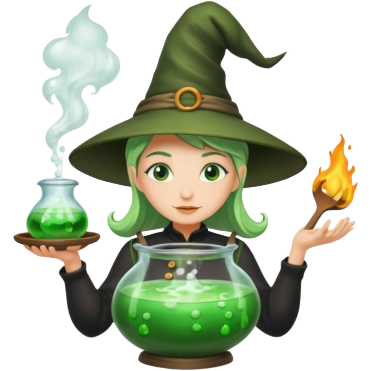 green witch cooking potion emoji