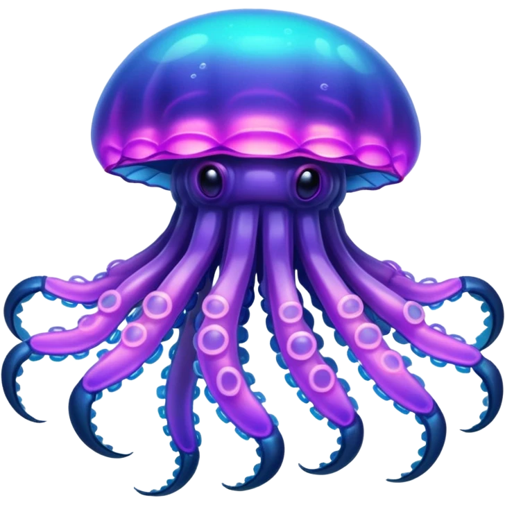Neon glowing jellyfish-crab-squi emoji