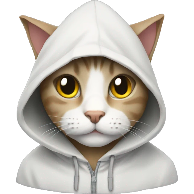 Cat wearing hoodi emoji