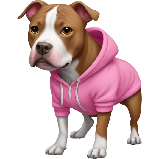 Pit bull in pink hoodie  emoji