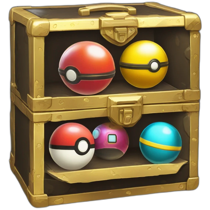 Pokemon Game LootCase BlackMystery ShinyGlow Color Rich Treasure Legendary Epic Pokeballs and Pokemons Inside emoji