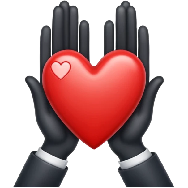 The letter I inside a hand-shaped heart. emoji