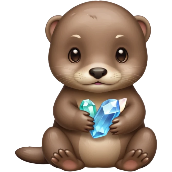 baby otter holding crystals emoji