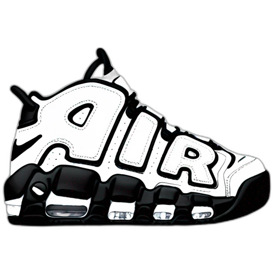 Nike air more uptempo blanche et noir  emoji