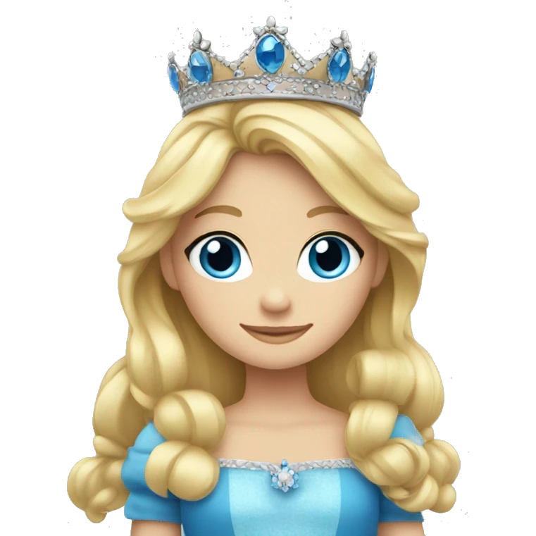 blonde princess with blue eyes with princess crown emoji