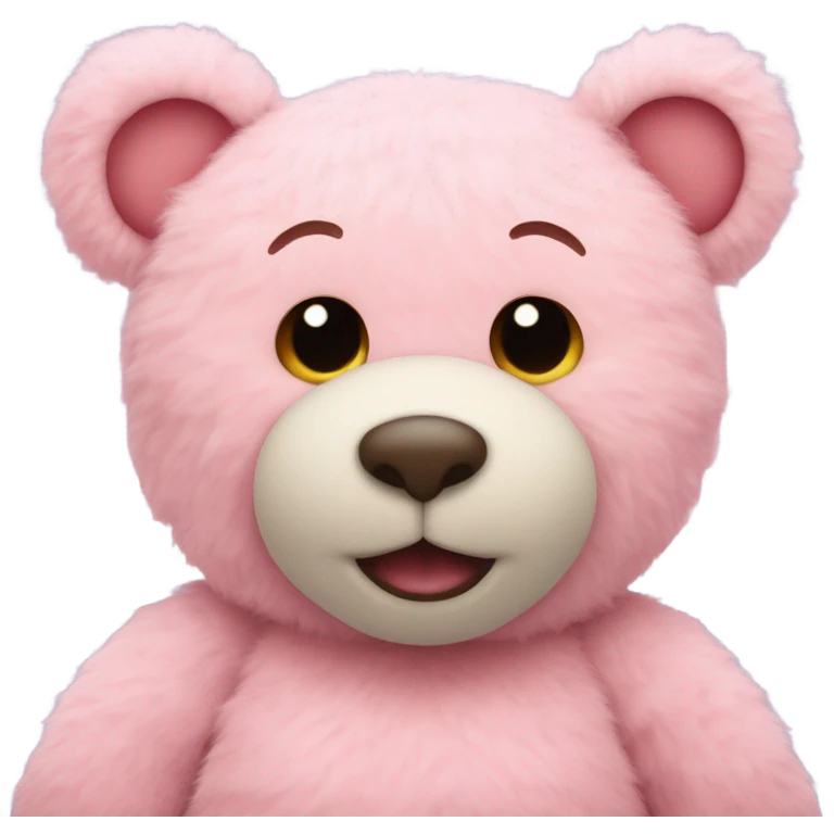 Pink heart teddy bear emoji